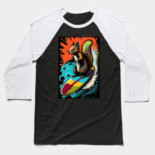 Squirrel surfing Baseball T-Shirt